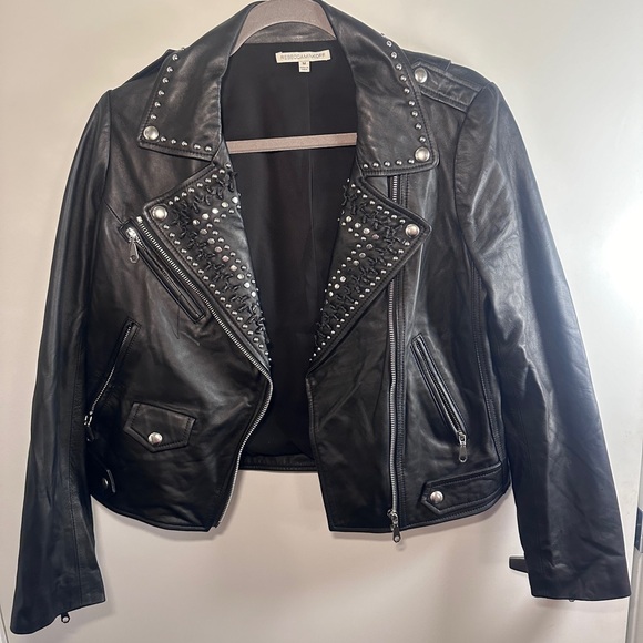 Jackets & Blazers - Rebecca Minkoff Lambskin Leather Jacket with Metal Stud Detail – Size M